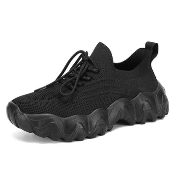 Xajzpa Women Shoes Comfortable Casual Sports Shoes Spring Height Increasing Outdoor Mesh Solid Color Breathable Flat Shoes for Students